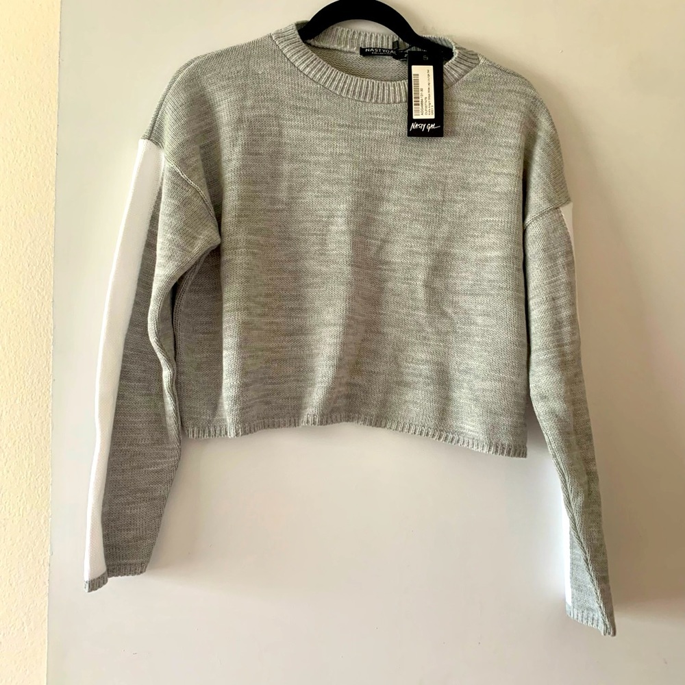 Crop sweater top trendy relax fit lightweight